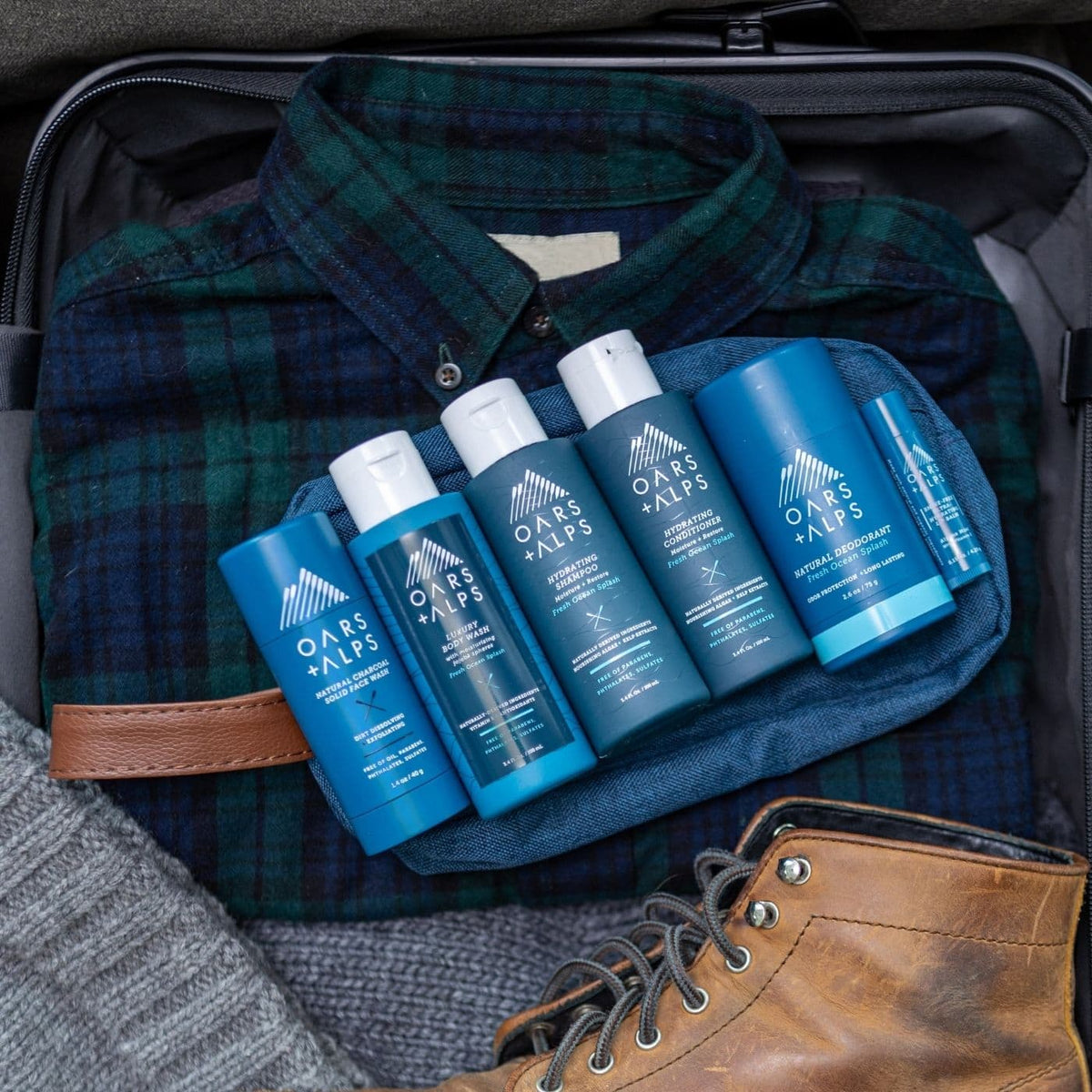 Travel Kit: Travel Shampoo, Conditioner, Body Wash + Deodorant – Oars + Alps