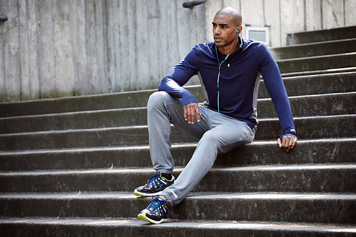 A man preparing for a run